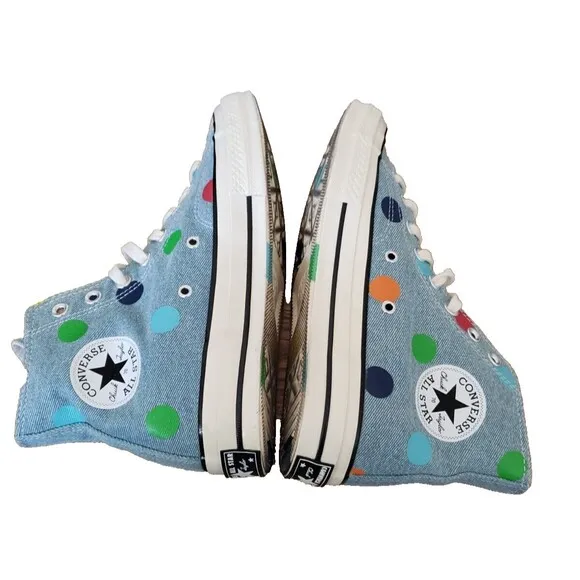 Converse x Golf Wang Chuck 70 Hi Blue Polka Dot Men’s Size 8 WOM Sz 10 170011C