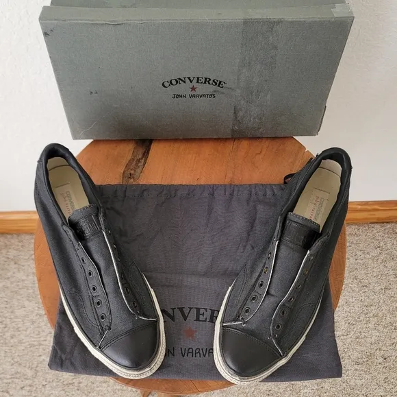 Converse X John Varvatos Chuck Taylor Low Top Laceless Black Sneakers