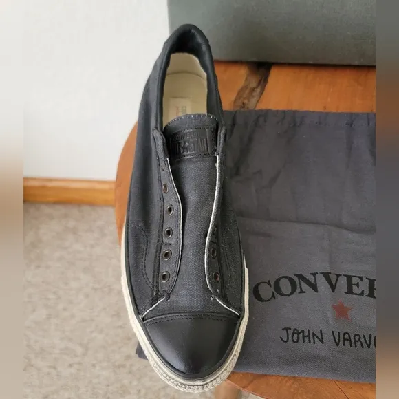 Converse X John Varvatos Chuck Taylor Low Top Laceless Black Sneakers