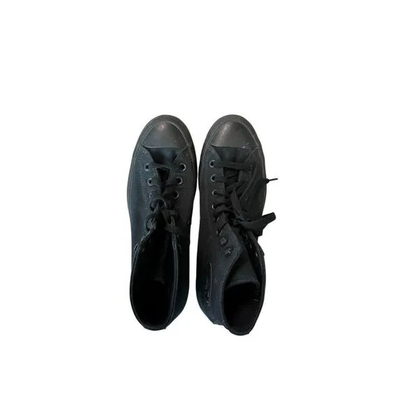 Converse All Star Womens Black Hi-Top Canvas Chunky Lugged Sneakers Size 9.5