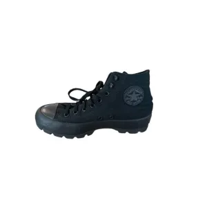 Converse All Star Womens Black Hi-Top Canvas Chunky Lugged Sneakers Size 9.5