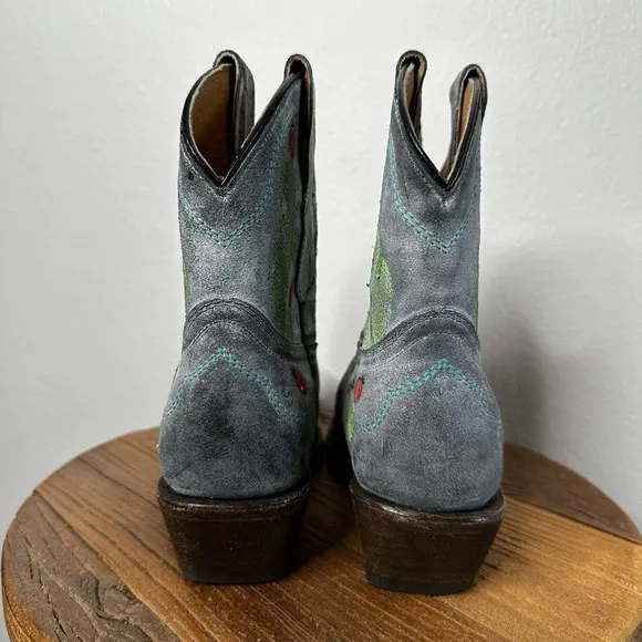 Corral Nopal Cactus Embroidered Leather Snip Toe Western Boots Women's Size 5