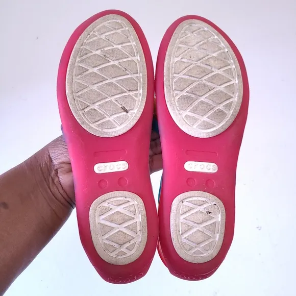 Crocs Huarache Rainbow Strappy Jelly Flat Sandals Size 7