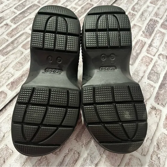 Crocs Stomp Loafers Unisex Adult Womens 6 Men’s 4 Black Chunky Platform Y2K