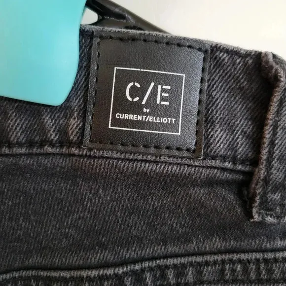 Current Elliot Women’s Washed Black Pleated High-Rise Tapered Denim Jeans |Sz 29