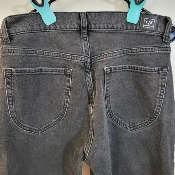 Current Elliot Women’s Washed Black Pleated High-Rise Tapered Denim Jeans |Sz 29