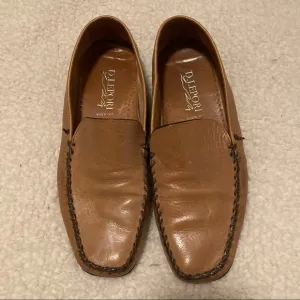 D. Lepori tan leather slip on loafers