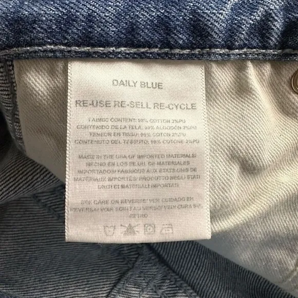 Daily Blue Denim “Burn” High Waist Straight Leg Jeans - size 31 NWT