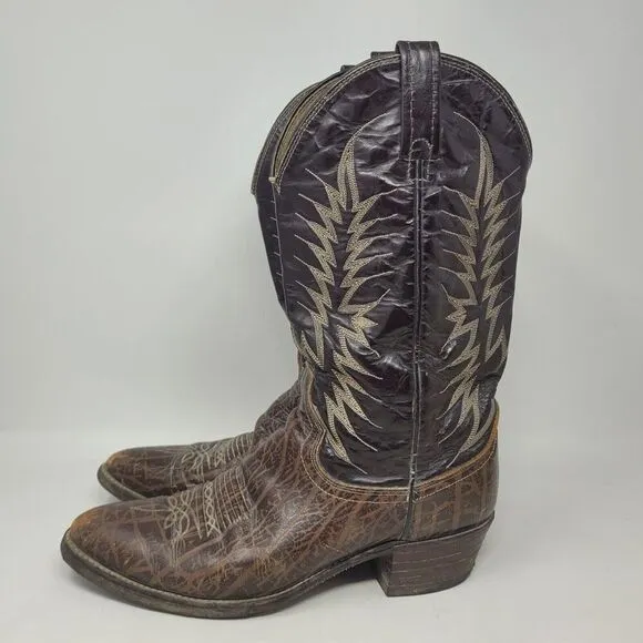 Dan Post Boots Mens 11B Brown Leather Western Cowboy Rodeo Ranch Riding P2559