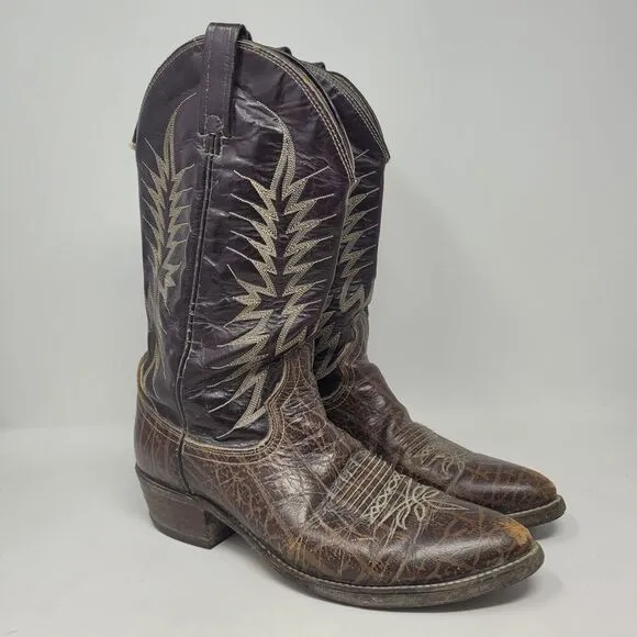 Dan Post Boots Mens 11B Brown Leather Western Cowboy Rodeo Ranch Riding P2559