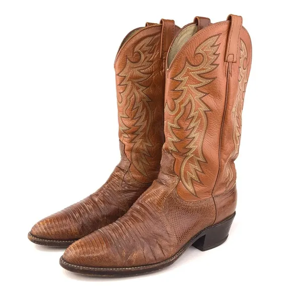 Dan Post Exotic Teju Lizard Western Boots 10.5 D