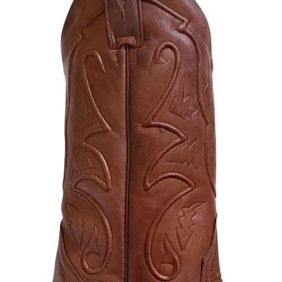 Dan Post Ladies Rust 12 Saddle Leather Snip Toe Mid Calf DP3476 Cowboy Boots 8.5