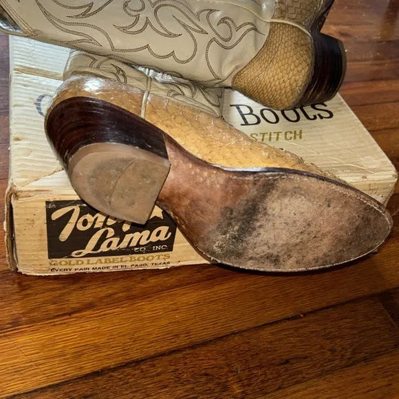 Dan Post Snakeskin Women’s boot tan beige used antique 21159 4218 740 908 1 83