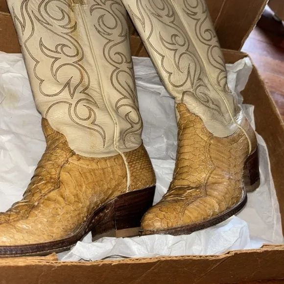 Dan Post Snakeskin Women’s boot tan beige used antique 21159 4218 740 908 1 83