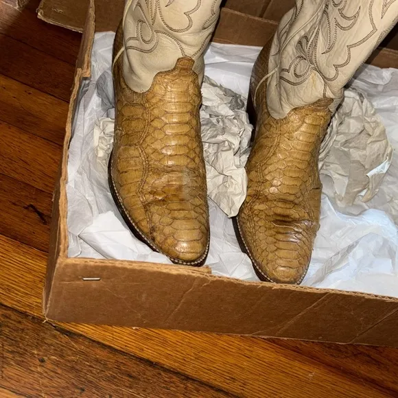 Dan Post Snakeskin Women’s boot tan beige used antique 21159 4218 740 908 1 83