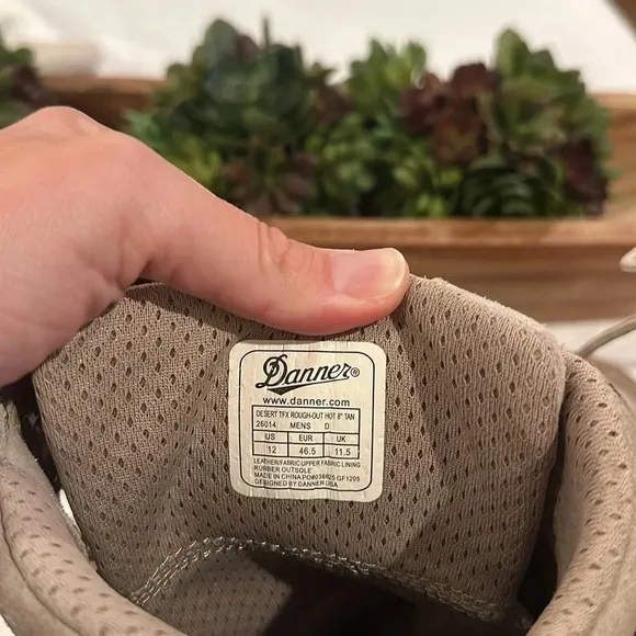 Danner TFX Desert Rough-out Rough Out Hot Boots 8&quot; tan men’s size 12 EUC