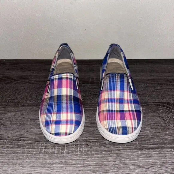 Dansko Belle Plaid Slip On Cushioned Comfort Shoes Loafers Size 7.5/8