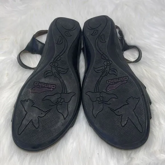 Dansko Black Leather Studded Strappy Sandals Sz 41/US 10.5-11
