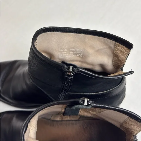 Dansko Hayley Black Leather Zip Up Ankle Boots Comfort Casual Size 40 Classic
