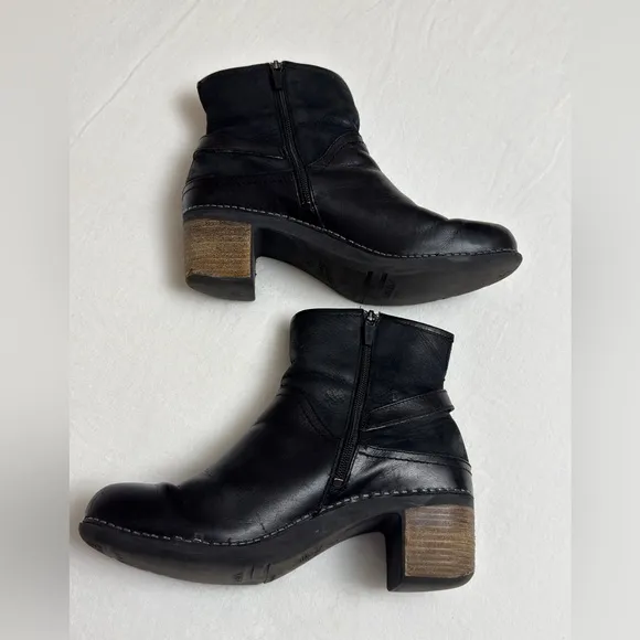 Dansko Hayley Black Leather Zip Up Ankle Boots Comfort Casual Size 40 Classic