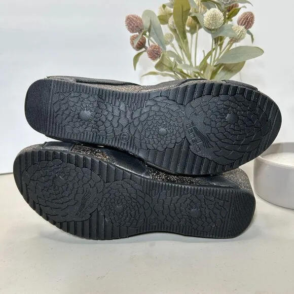 Dansko Leather Susie Wedge Sandals Buckle Black Women EU 42/11.5 Tried on
