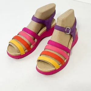 DANSKO NWB Sz 38 Multi Nubuck Leather Milled Roxie Comfort Sandals