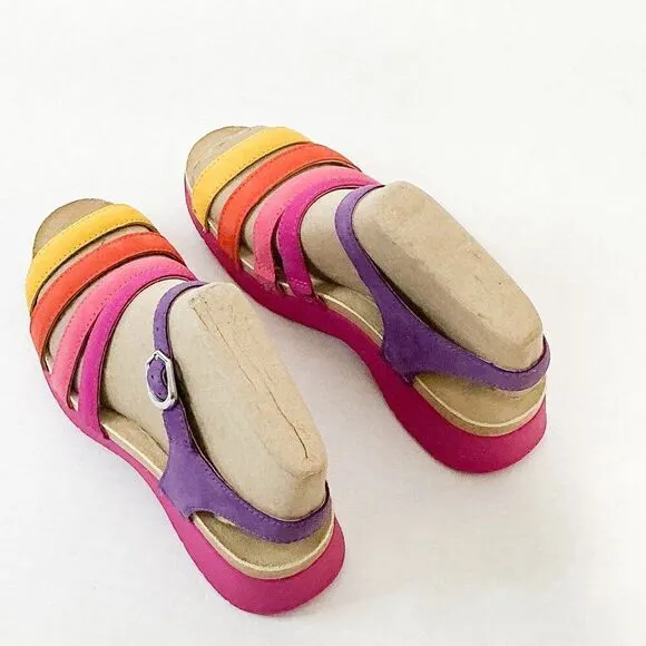 DANSKO NWB Sz 38 Multi Nubuck Leather Milled Roxie Comfort Sandals