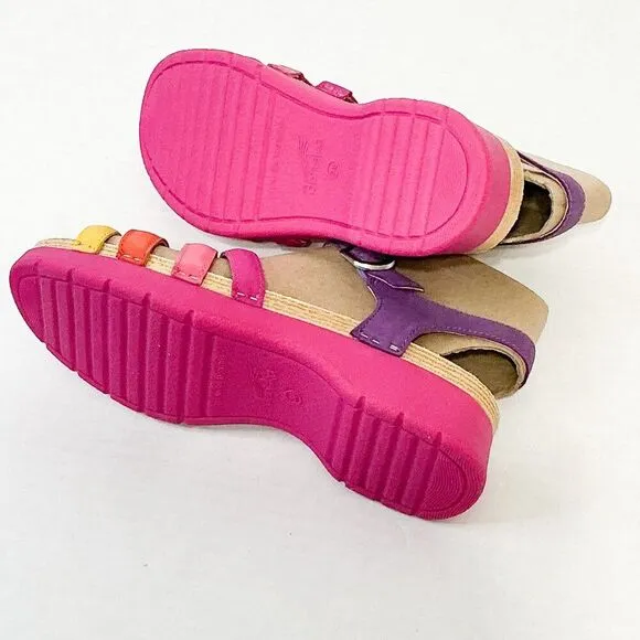 DANSKO NWB Sz 38 Multi Nubuck Leather Milled Roxie Comfort Sandals