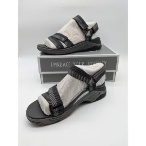 Dansko Racquel Sandals Size EU 38 US 7.5 Black Herringbone Webbing Strappy NEW