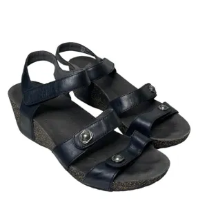 Dansko Savannah Women's 39 l/9 Shoes Black Wedge Straps Comfort Sandals