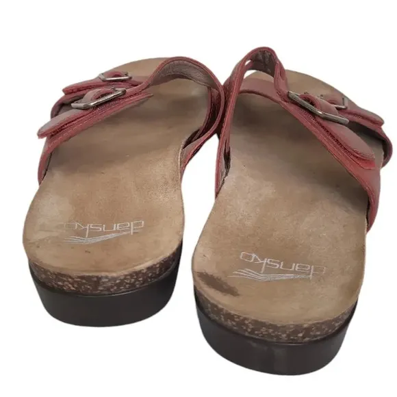 Dansko Womens Brown Rosie Sandals Waxy Burnished Tan Leather Size 39