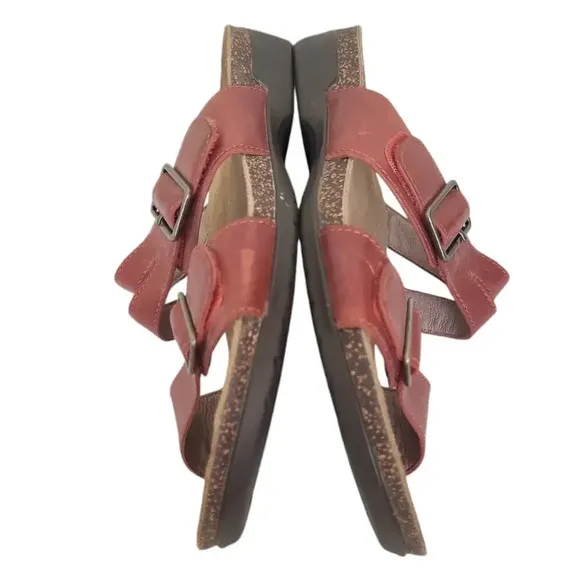 Dansko Womens Brown Rosie Sandals Waxy Burnished Tan Leather Size 39