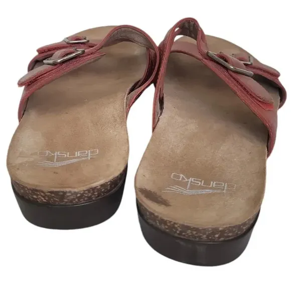 Dansko Womens Brown Rosie Sandals Waxy Burnished Tan Leather Size 39