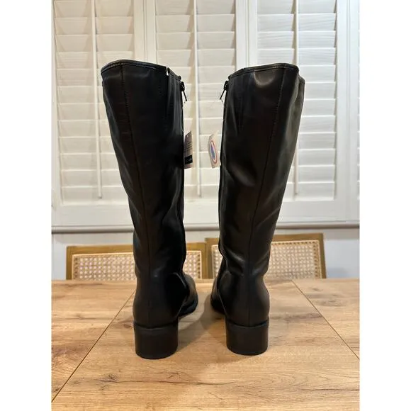 David Tate Superior Black Boots Leather Sz 10.5 WW NWOB Formal Casual Waterproof