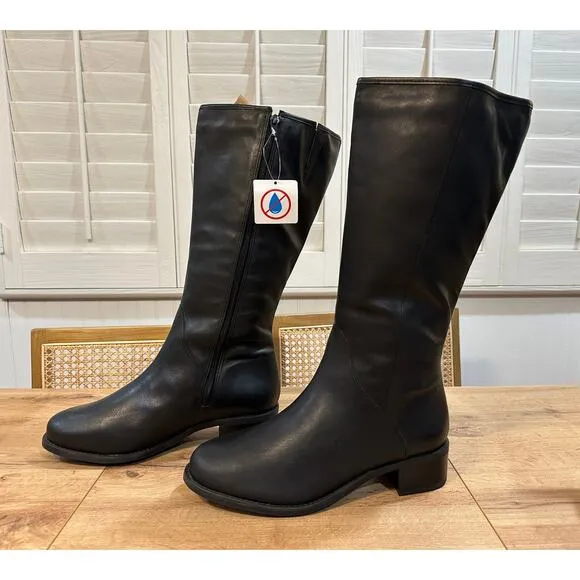 David Tate Superior Black Boots Leather Sz 10.5 WW NWOB Formal Casual Waterproof