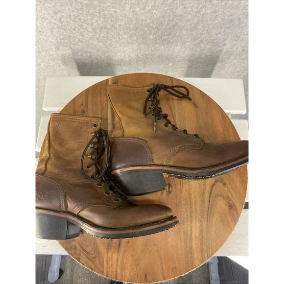 DD Tuff Boots Womens 6 Brown Leather Lace Up Western Steampunk Coastal Cowgirl