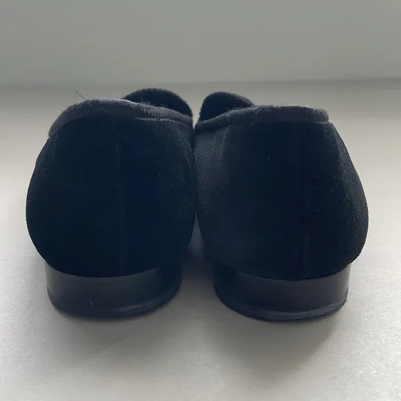Del Toro Women's Black Velvet Slippers Loafers Size 6.5