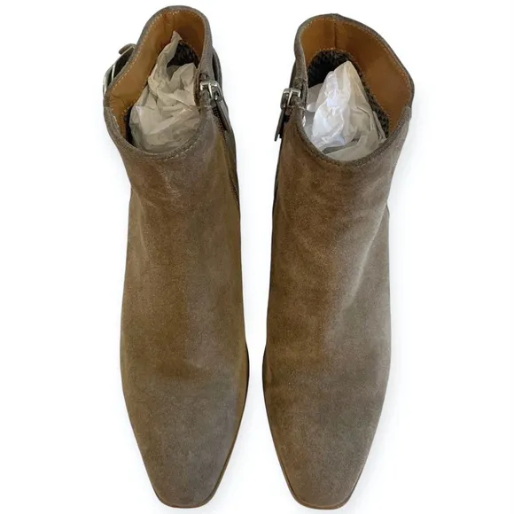 🎉🎉DELETING TODAY🎉 Aquatalia Faria Booties Taupe Brown Suede Ankle Boots 8 Buckle