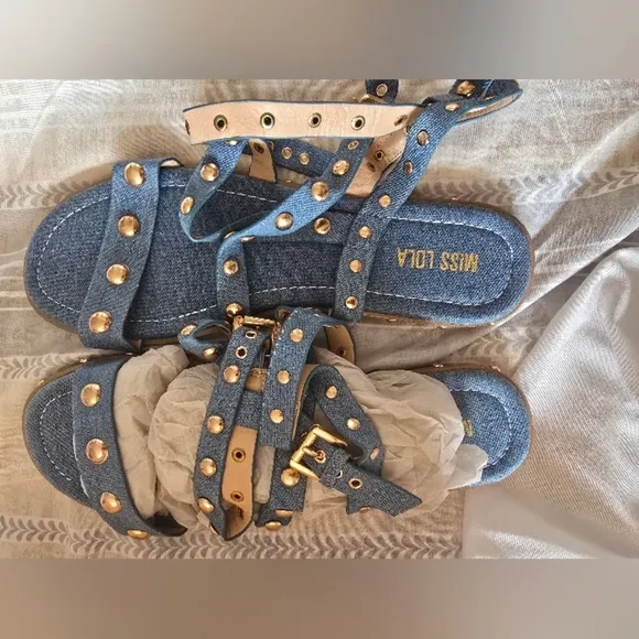 Denim Sandals (Never Worn)