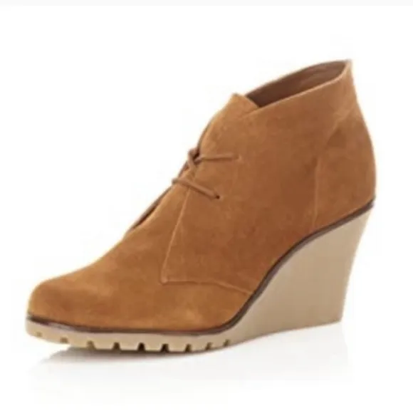 Desert Suede Wedge Booties Ankle Boots