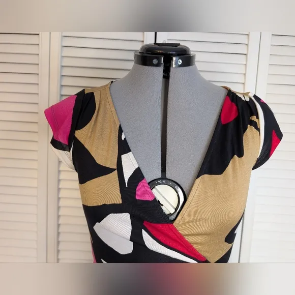 Diane Von Furstenberg Multicolor Printed Silk Abri Wrap Dress size 6