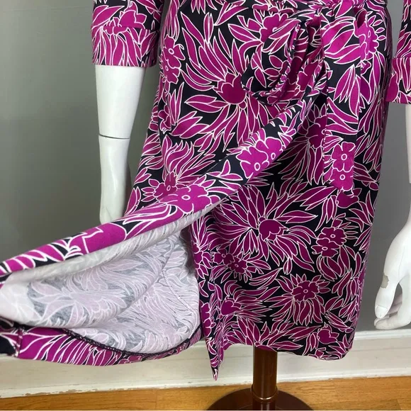 Diane von Furstenberg wrap dress size 8 tropical print pink black NEW
