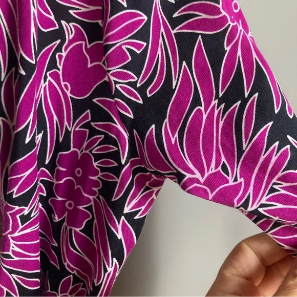 Diane von Furstenberg wrap dress size 8 tropical print pink black NEW