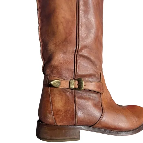 Diesel D. Day Brown Leather Knee High Boots Size 40 US 9 Western Boho