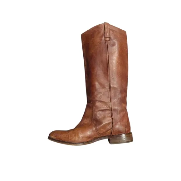 Diesel D. Day Brown Leather Knee High Boots Size 40 US 9 Western Boho