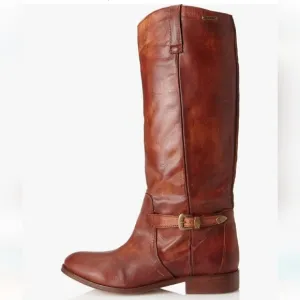 Diesel D. Day Brown Leather Knee High Boots Size 40 US 9 Western Boho
