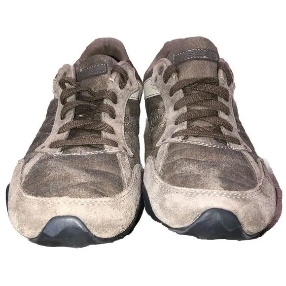 Diesel‎ Eagle Loop Men's 9.5 Low Top Suede Canvas Casual Sneakers Tan Gray 42.5