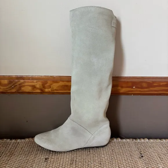 Diesel Taupe Gray Suede Knee High Boots Women’s Size 38/US 7.5 Leather Vintage