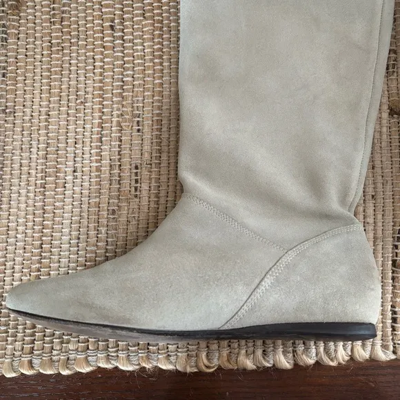 Diesel Taupe Gray Suede Knee High Boots Women’s Size 38/US 7.5 Leather Vintage
