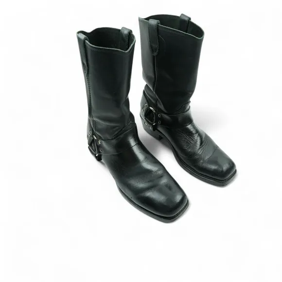 Dingo Boots Mens 10.5D Black Leather Harness Motorcycle Riding D119057 No Insole